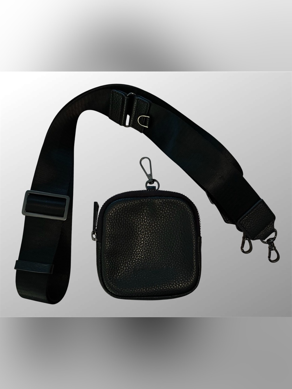 Bandolier Black Crossbody Strap with Pouch